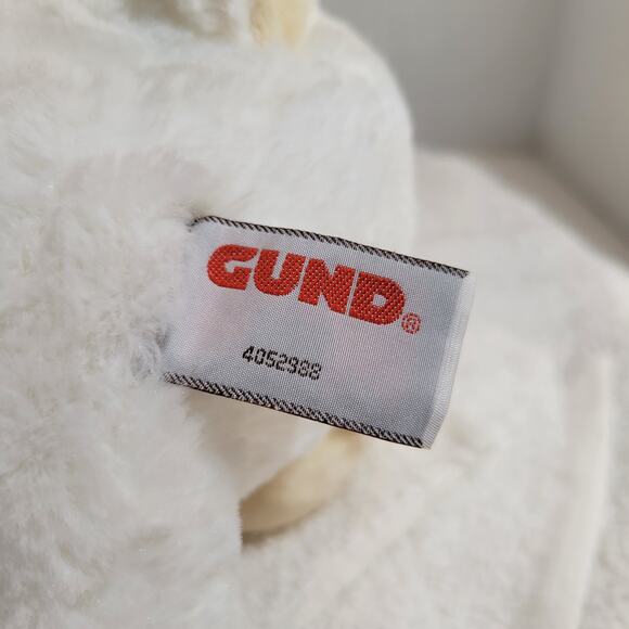 White Lamb Plush Stuffed Animal Soft Fleece 10" Laying Cuddly Toy Gund - Picture 14 of 16